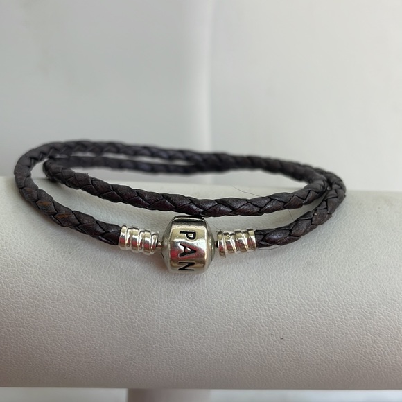 Pandora Double Braided Purple Leather Bracelet - Picture 3 of 4